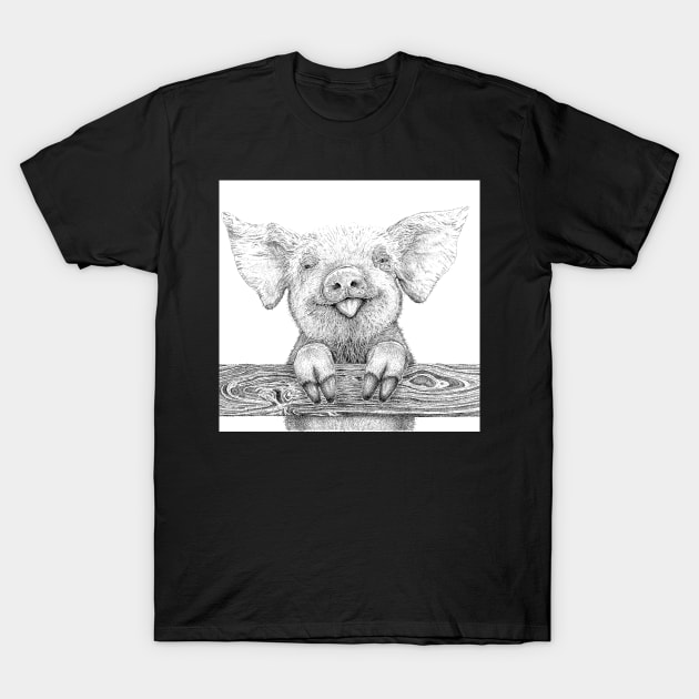 Cheeky piglet T-Shirt by David Dots